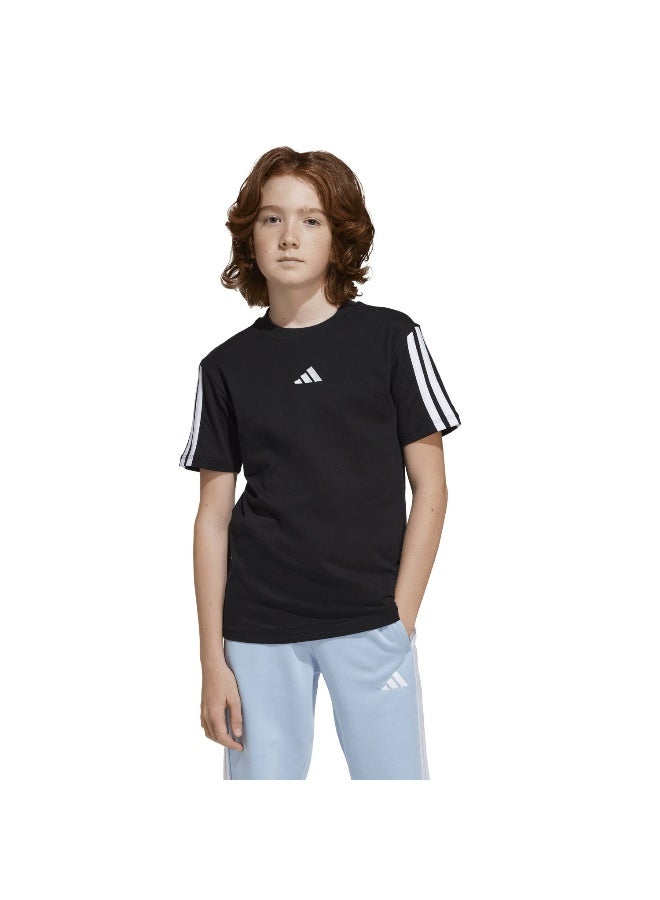 Adidas J 3S Tee 160 Black Training T-Shirts For Junior 7-8Y - Image 2