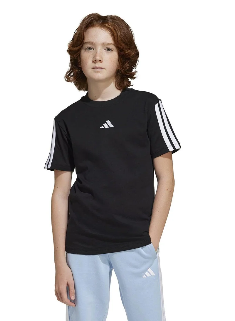 Adidas J 3S Tee 160 Black Training T-Shirts For Junior 7-8Y