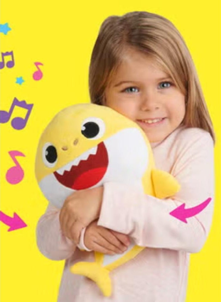 سمادل لعبة ناعمة من القطيفة لموسيقى القرش الكرتونية اللطيفة، 4 آيات من أغنية بيبي شارك بوصة سم - Image 2