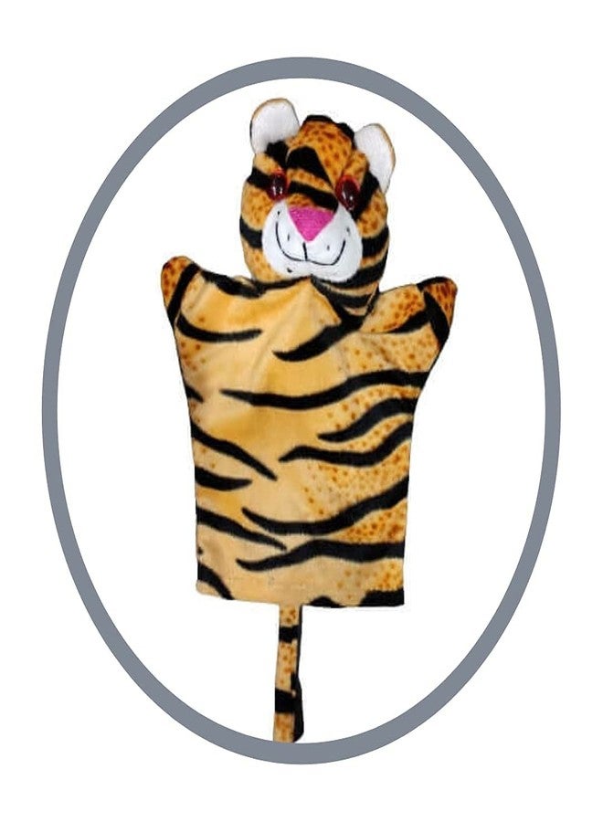 VARUSH Tiger Hand Puppet - Wild Animals & Birds Storytelling Plush Toy for Kids | Educational, Interactive Hand Puppet for Toddlers & Children | Learning, Playing, Pretend Play, Nursery & Gift Idea - Image 1