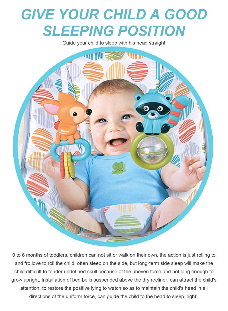 ما بيبي كرسي هزاز للأطفال مزود بموسيقى وكرسي هزاز للأطفال خفيف الوزن يمكن للطفل الاستلقاء والجلوس فيه - Image 3