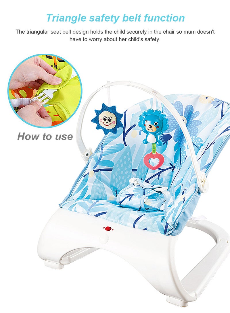 ما بيبي كرسي هزاز للأطفال مزود بموسيقى وكرسي هزاز للأطفال خفيف الوزن يمكن للطفل الاستلقاء والجلوس فيه - Image 5