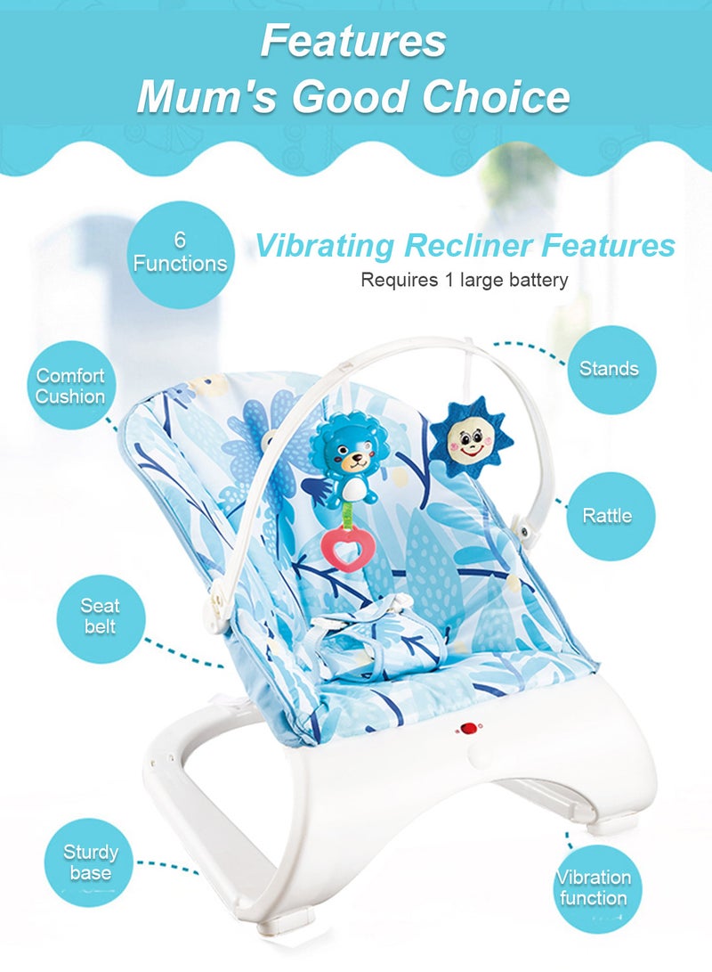 ما بيبي كرسي هزاز للأطفال مزود بموسيقى وكرسي هزاز للأطفال خفيف الوزن يمكن للطفل الاستلقاء والجلوس فيه - Image 4