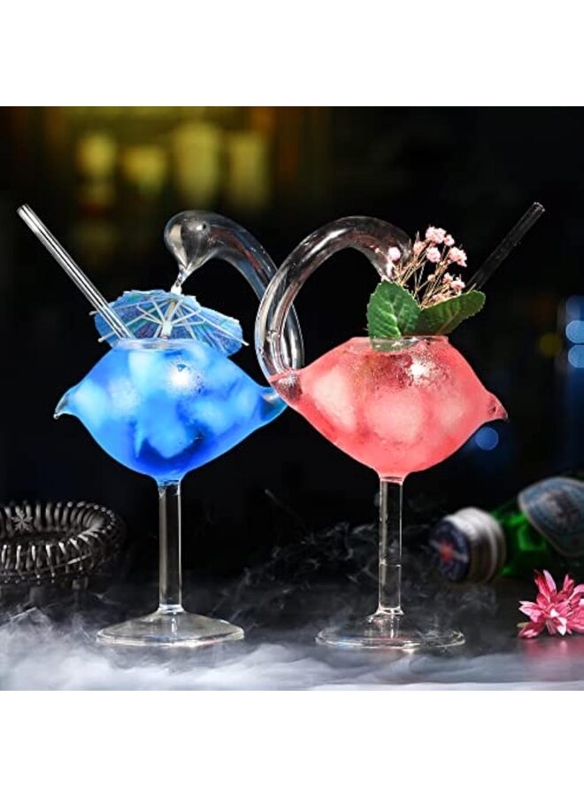 Martini Glasses - Set of 2 Swan Glass 6oz Creative Drinking Glasses Wedding Gift for Juice, Martini, Margarita - Image 5