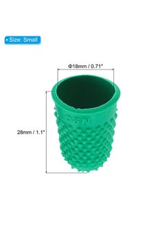 PATIKIL 0.71x1.1 Inch Rubber Finger Tips, 20 Pack Silicone Thumb Fingertip Protector Covers Guard Pads Thimble Grips for Office Counting Sewing, Green Small Size 