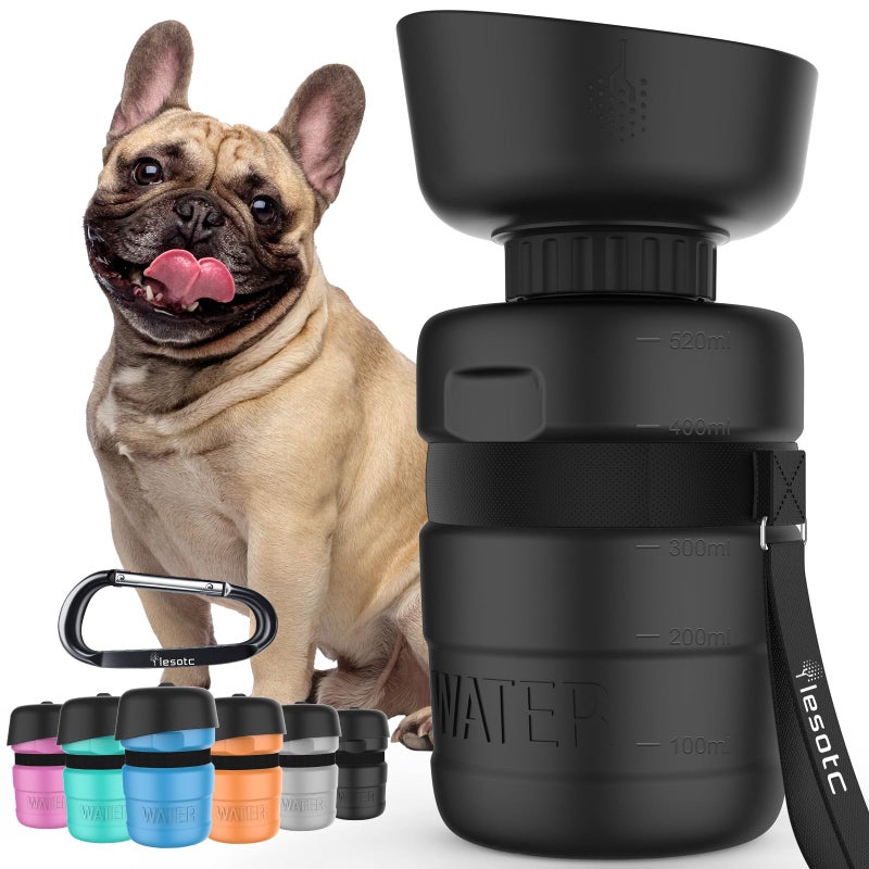 lesotc Dog Water Bottle, Portable Water Dispenser with Travel Water Bowl, Leak Proof Pet Travel Squeeze Bottle, Puppy Essentials Dog Stuff Accessories for Outdoor Walking, Hiking, Camping - Image 1