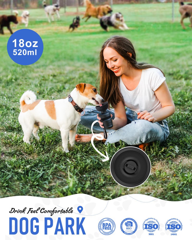 lesotc Dog Water Bottle, Portable Water Dispenser with Travel Water Bowl, Leak Proof Pet Travel Squeeze Bottle, Puppy Essentials Dog Stuff Accessories for Outdoor Walking, Hiking, Camping - Image 2