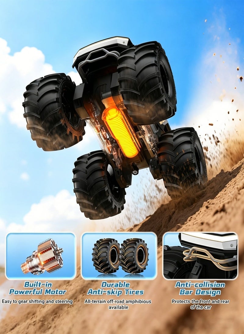 Paka Rabbit Remote Control Car, 1:18 Amphibious RC Cars, 4WD All Terrain Off-Road Pickup, 2.4GHz Waterproof Cyber Truck, 360° Rotatable Monster Truck Toys for Boys Birthday Gifts Age 6 7 8 9 10-13+ - Image 3