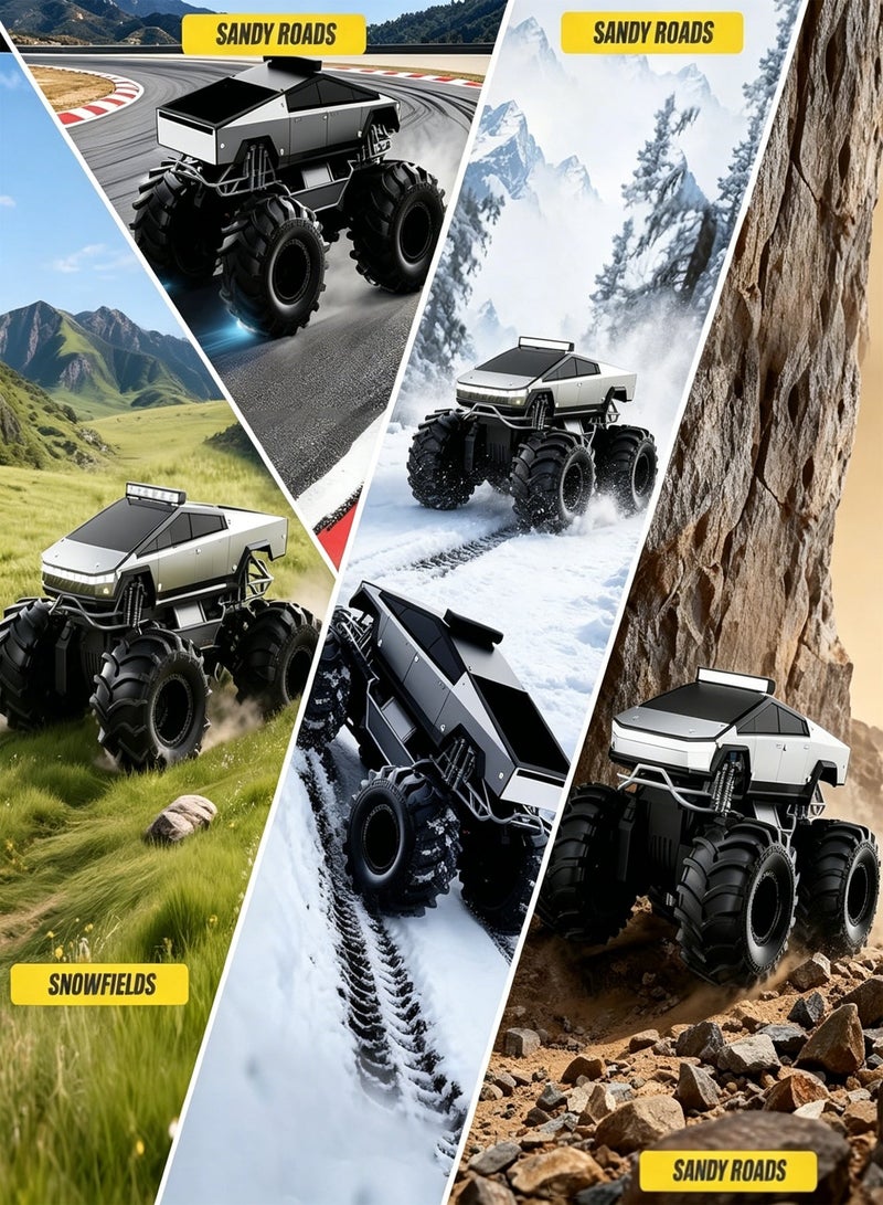 Paka Rabbit Remote Control Car, 1:18 Amphibious RC Cars, 4WD All Terrain Off-Road Pickup, 2.4GHz Waterproof Cyber Truck, 360° Rotatable Monster Truck Toys for Boys Birthday Gifts Age 6 7 8 9 10-13+ - Image 4