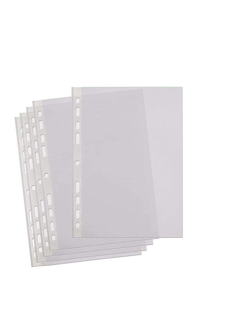 Generic 100 Piece Plastic Punched Pockets A4 Clear Sheet Protectors Paper pocket sleeves for Folders Filing Wallets Paper & Documents [40 mic]  - Image 1