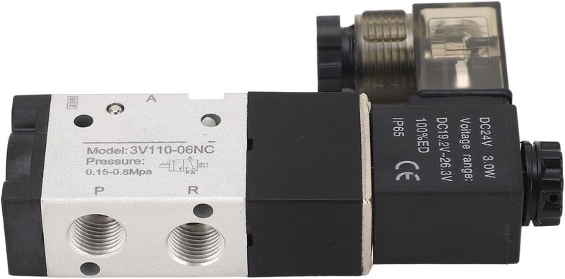 Pneumatic Solenoid Valve, 2-Position 3-Way Electric Switch with /8" NPT Thread, DC 24V, High-Efficiency Aluminum Alloy Body for Industrial Automation Control - Image 3