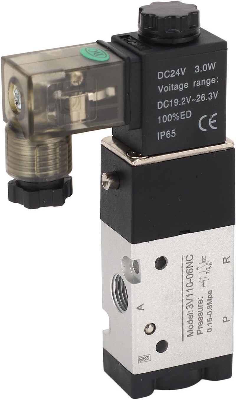 Pneumatic Solenoid Valve, 2-Position 3-Way Electric Switch with /8" NPT Thread, DC 24V, High-Efficiency Aluminum Alloy Body for Industrial Automation Control - Image 5