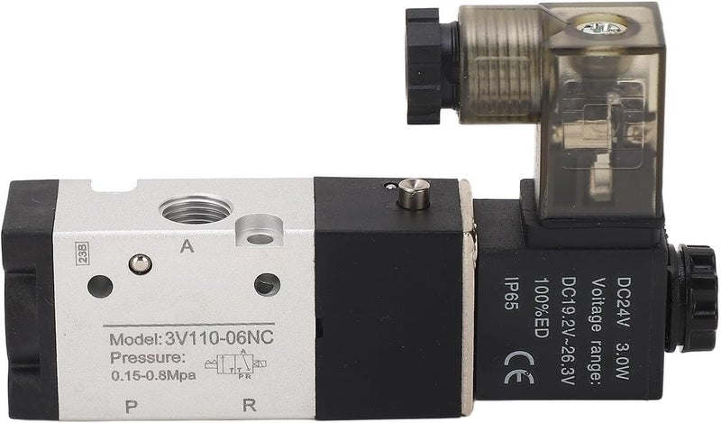 Pneumatic Solenoid Valve, 2-Position 3-Way Electric Switch with /8" NPT Thread, DC 24V, High-Efficiency Aluminum Alloy Body for Industrial Automation Control - Image 1