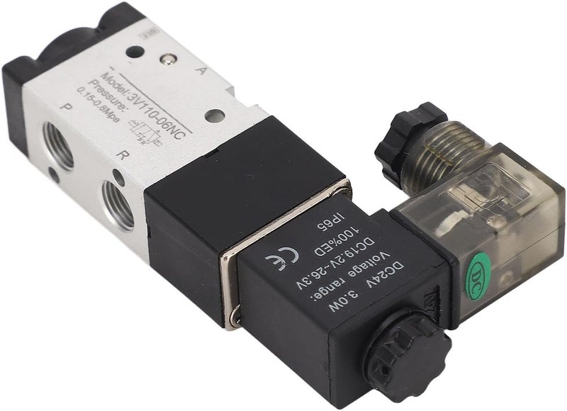 Pneumatic Solenoid Valve, 2-Position 3-Way Electric Switch with /8" NPT Thread, DC 24V, High-Efficiency Aluminum Alloy Body for Industrial Automation Control - Image 2