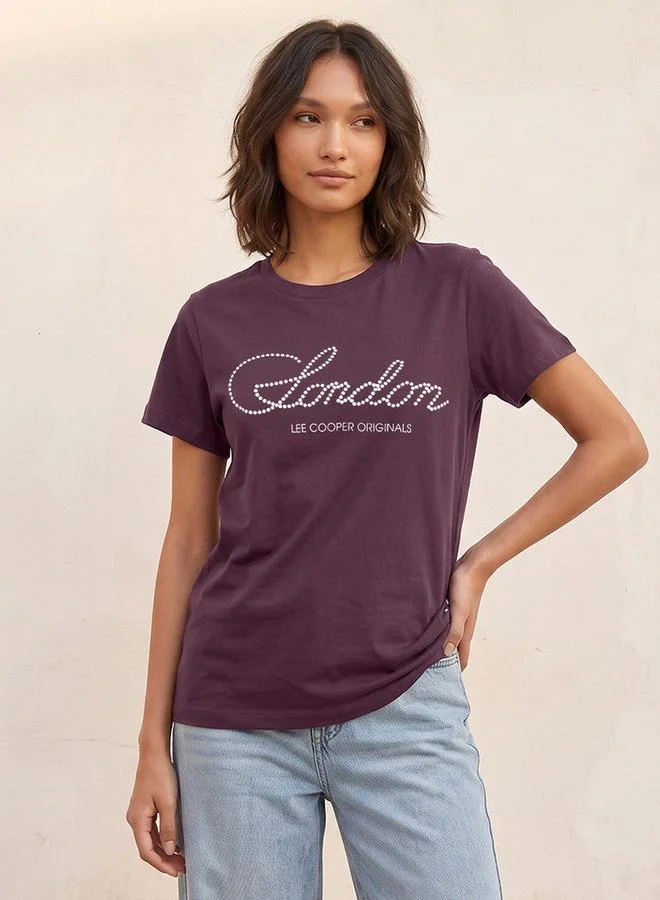 Lee Cooper Lee Cooper Relaxed Fit Cotton T-shirt with Logo Print