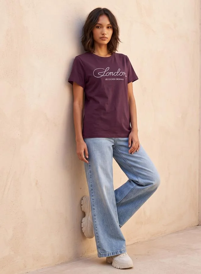 Lee Cooper Lee Cooper Relaxed Fit Cotton T-shirt with Logo Print