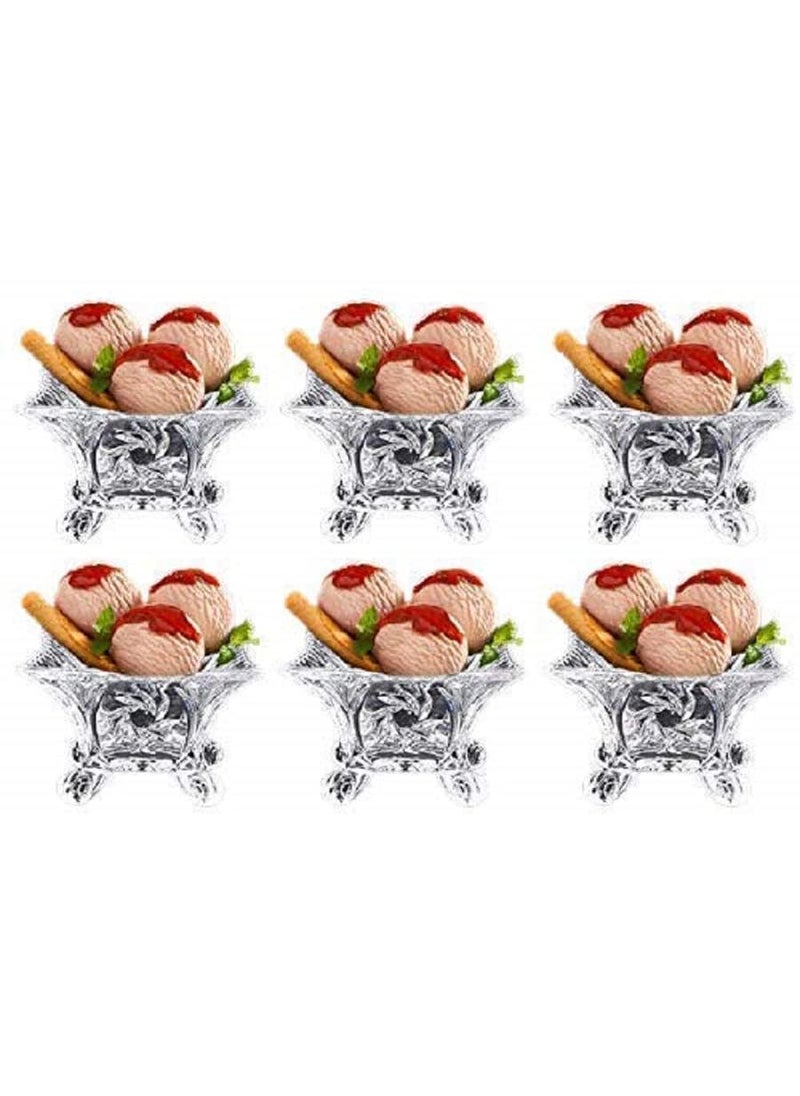 BLISS START BLISS START Ice Cream Glasses Cups Dishes for DessertsFruitSundaeJellies and Pudding Glass Serving BowlsPerfect for HomeRestaurants and Parties Dishwasher Safe Pack of 6  - Image 1