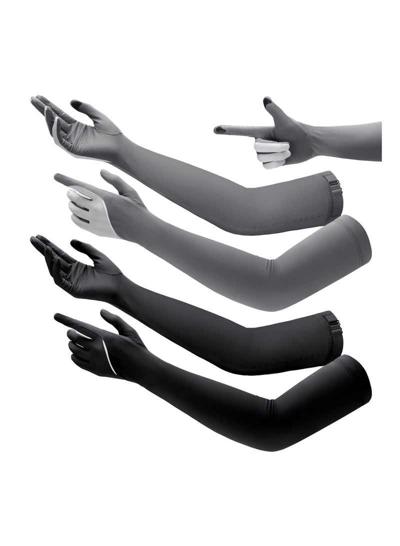 SYOSI 2Pairs Women UV Long Sun Protection Gloves, Touchscreen Arm Sun Driving Gloves UPF 50+ for Outdoor Sports Cycling Summer Supplies,  Long Sleeves Cover Up Sleeves to Cover Arm Sleeves Cooling - Image 1