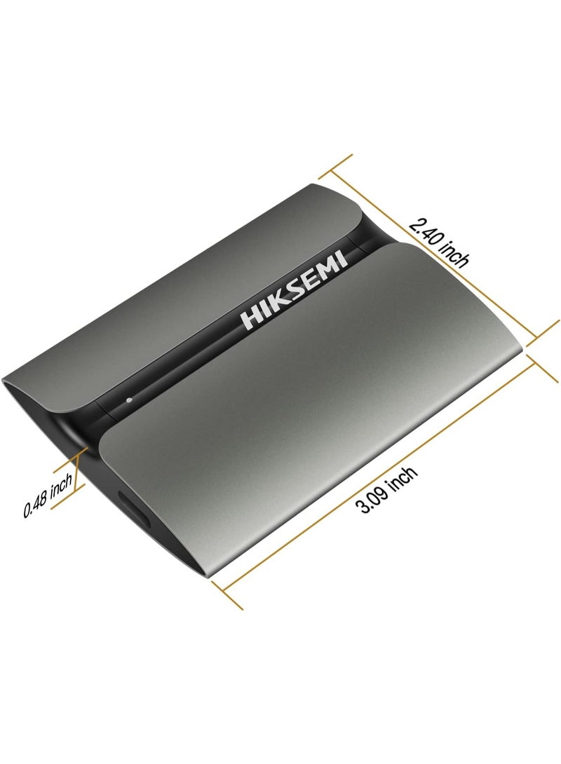 HIKSEMI Portable External SSD 2TB, Read Speed Up to 560MB/s, USB 3.1/Type C Ultra Thin External SSD for PC/Laptop/Tablets/Smartphones (Grey) - T300S - Image 4