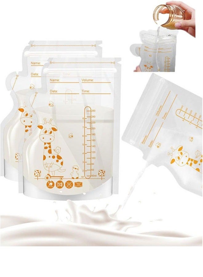 30 Pieces Disposable Milk Storage Bag for Breastfeeding,Milk Storage Bags with Pour Spout for Breastfeeding,Space Saving Flat Profile - Image 1