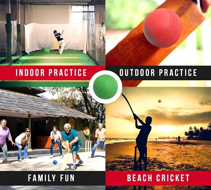 Gmefvr Rubber Cricket Ball Multi Color Pack of 4 - Image 4