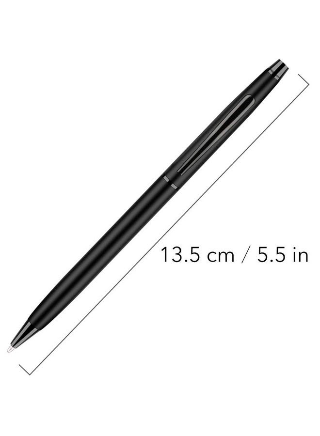 Unibene Slim Metallic Retractable Ballpoint Pens - Matte Black, Nice Gift For Business Office Students Teachers Wedding Christmas, Medium Point(1 Mm) 6 Pack-Black Ink - Image 3