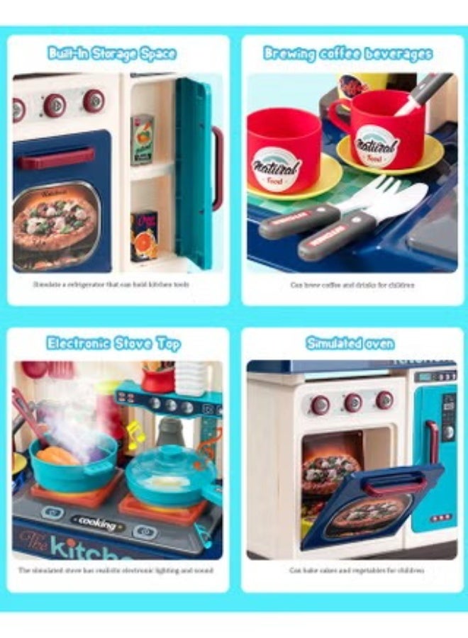 53pcs Kids Kitchen Playset,Realistic Sound Light Toddler Play Kitchen Set Toys,Pretend Kitchen Play Food Toys with Cooking Stove Play Sink Oven and Toy Accessories for Toddlers 3 4 5 6 7 8 Boys Girls,Separable Design and Rich Realistic Details - Image 4