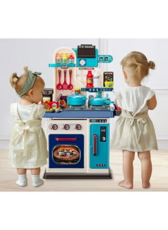 53pcs Kids Kitchen Playset,Realistic Sound Light Toddler Play Kitchen Set Toys,Pretend Kitchen Play Food Toys with Cooking Stove Play Sink Oven and Toy Accessories for Toddlers 3 4 5 6 7 8 Boys Girls,Separable Design and Rich Realistic Details - Image 3