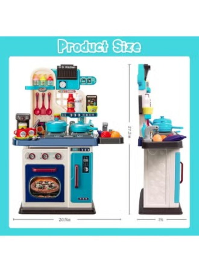 53pcs Kids Kitchen Playset,Realistic Sound Light Toddler Play Kitchen Set Toys,Pretend Kitchen Play Food Toys with Cooking Stove Play Sink Oven and Toy Accessories for Toddlers 3 4 5 6 7 8 Boys Girls,Separable Design and Rich Realistic Details - Image 2