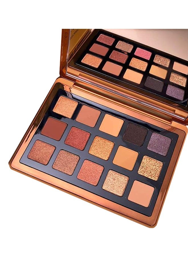 Tingphe Bronze Eyeshadow Palette - 15 Soft Warm Brown Shadows, Multi-Use Eye Makeup Palette with Matte & Shimmer Finishes, Ultra-Blendable Everyday Neutrals, Long-lasting Wear Travel Makeup with Mirror - Image 1