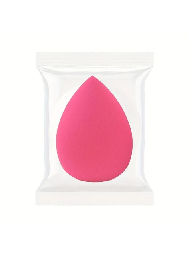 1 قطعة إسفنجة مكياج باللون الوردي الأحمر خالية من اللاتيكس للاستخدام المزدوج الجاف والرطب لمستحضرات الأساس والكريمات والسوائل - Image 1