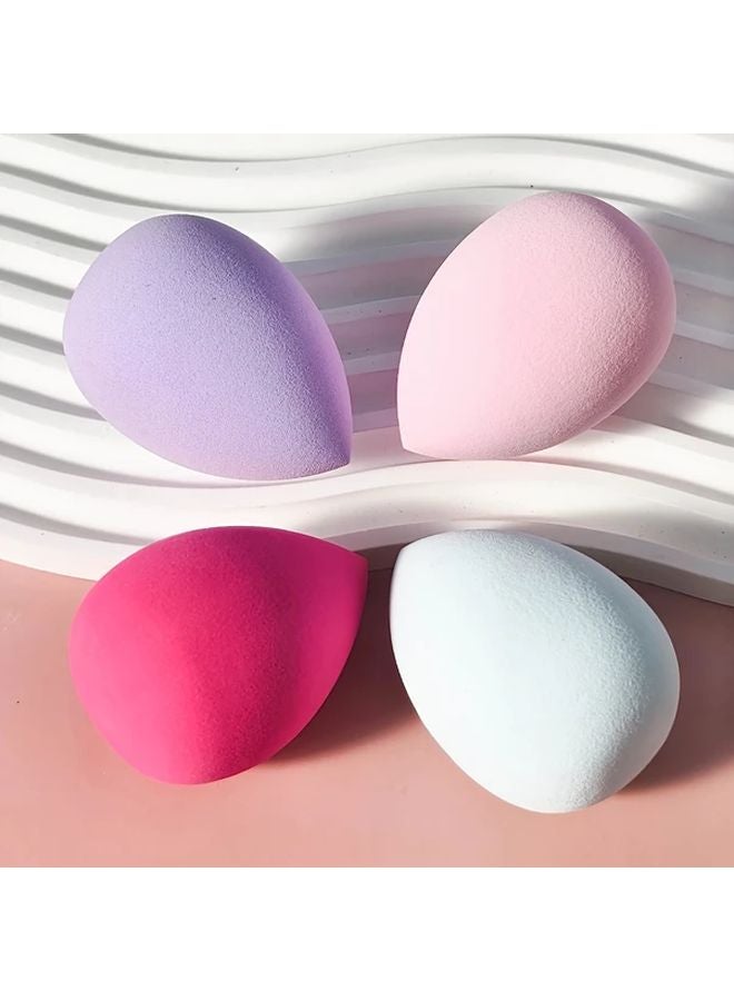 1 قطعة إسفنجة مكياج باللون الوردي الأحمر خالية من اللاتيكس للاستخدام المزدوج الجاف والرطب لمستحضرات الأساس والكريمات والسوائل - Image 4