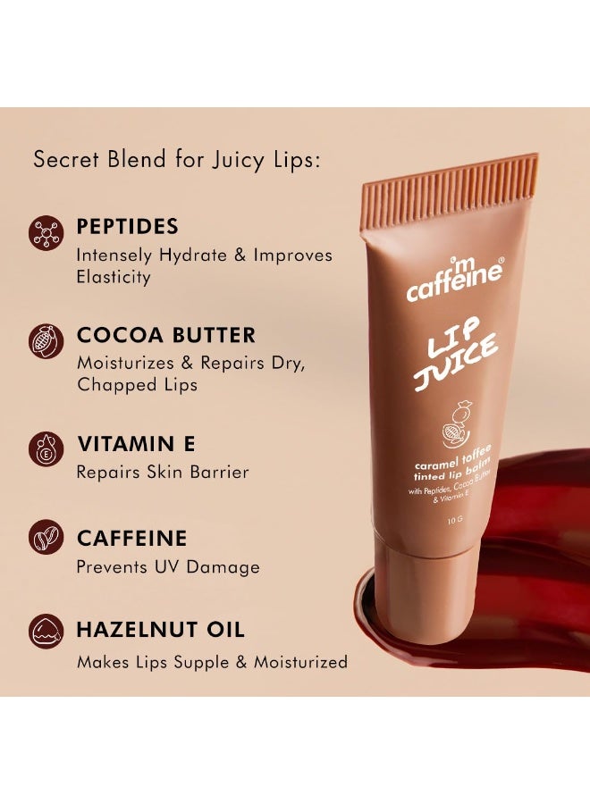 إم كافيين مرطب شفاه ملون بنكهة الكراميل والتوفي من إم كافيين | ترطيب يدوم ٢٤ ساعة | مع الببتيدات وزبدة الكاكاو وفيتامين هـ | يُعالج جفاف وتشقق الشفاه | مرطب شفاه للنساء | لون بني شفاف - ١٠ غرام - Image 2