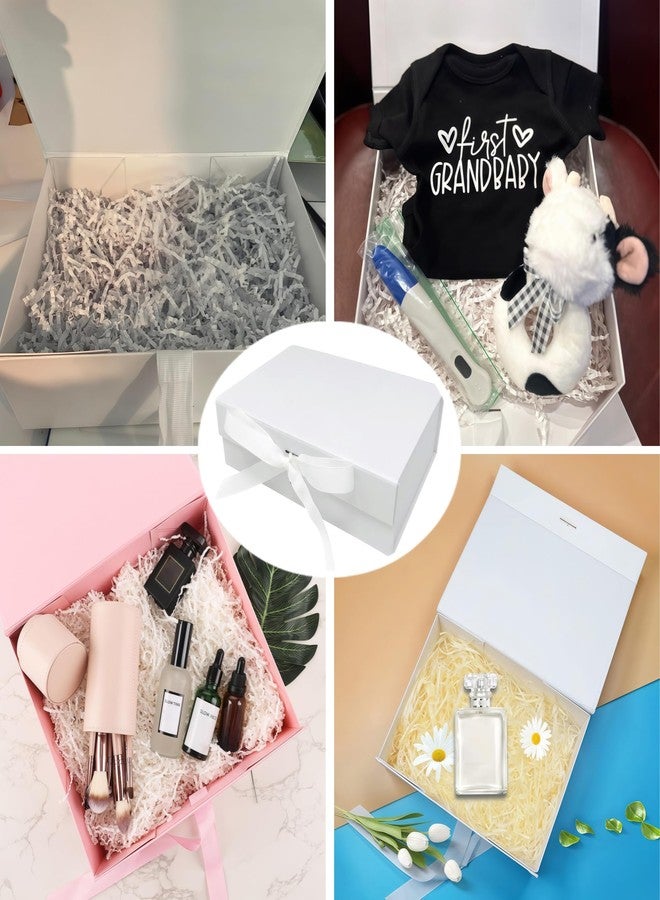 iefoah White Gift Box for Presents 12.4×10.2×3.5'' Gift Boxes with Lids Magnetic Closure Groomsman Bridesmaid Proposal Box for Wedding Birthday Valentine Bridal Showers Gift Packaging - Image 2