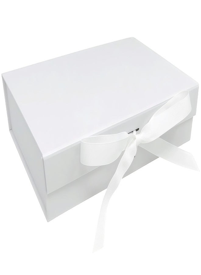 iefoah White Gift Box for Presents 12.4×10.2×3.5'' Gift Boxes with Lids Magnetic Closure Groomsman Bridesmaid Proposal Box for Wedding Birthday Valentine Bridal Showers Gift Packaging - Image 1