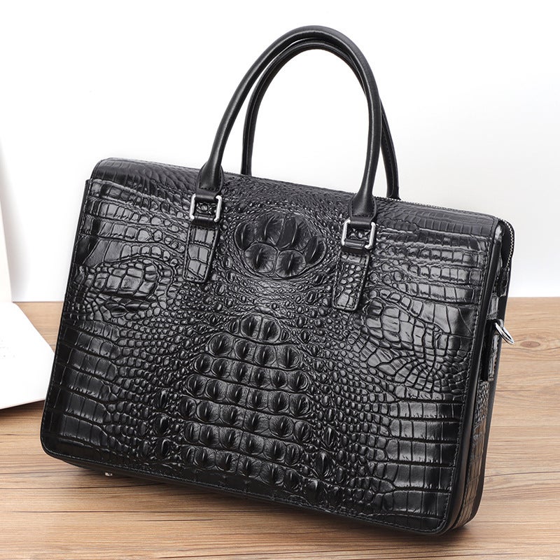 Combination Lock Briefcase Crocodile Pattern Cowhide Men'S Handbag Genuine Leather Business Bag High-End Shaping Men'S Bag Gift - Image 3