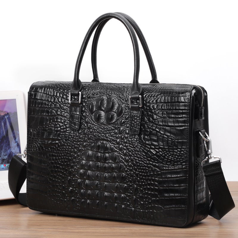 Combination Lock Briefcase Crocodile Pattern Cowhide Men'S Handbag Genuine Leather Business Bag High-End Shaping Men'S Bag Gift - Image 4