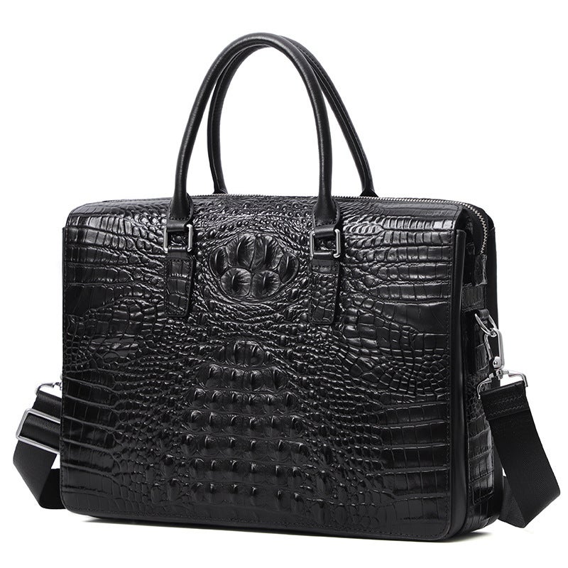 Combination Lock Briefcase Crocodile Pattern Cowhide Men'S Handbag Genuine Leather Business Bag High-End Shaping Men'S Bag Gift - Image 1