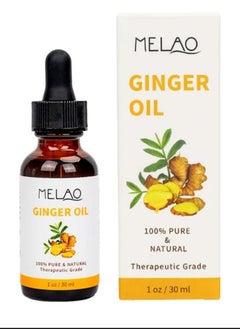 MELAO Multi-Peptide Hair Thickening Serum, Therapeutic Ginger Oil, 100% Pure & Natural  - Image 1
