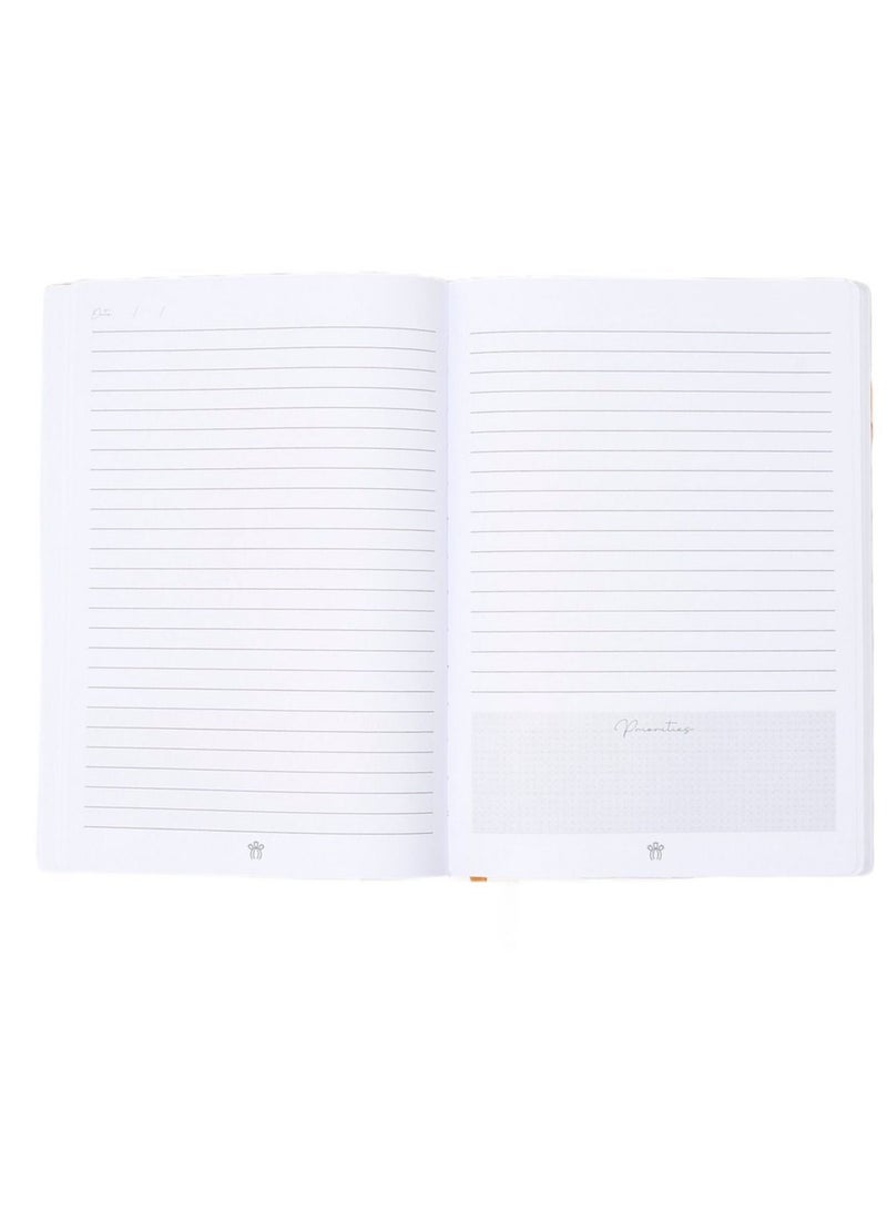 Prickly Pear Beige Lined Notebook Elastic Closure - Image 3