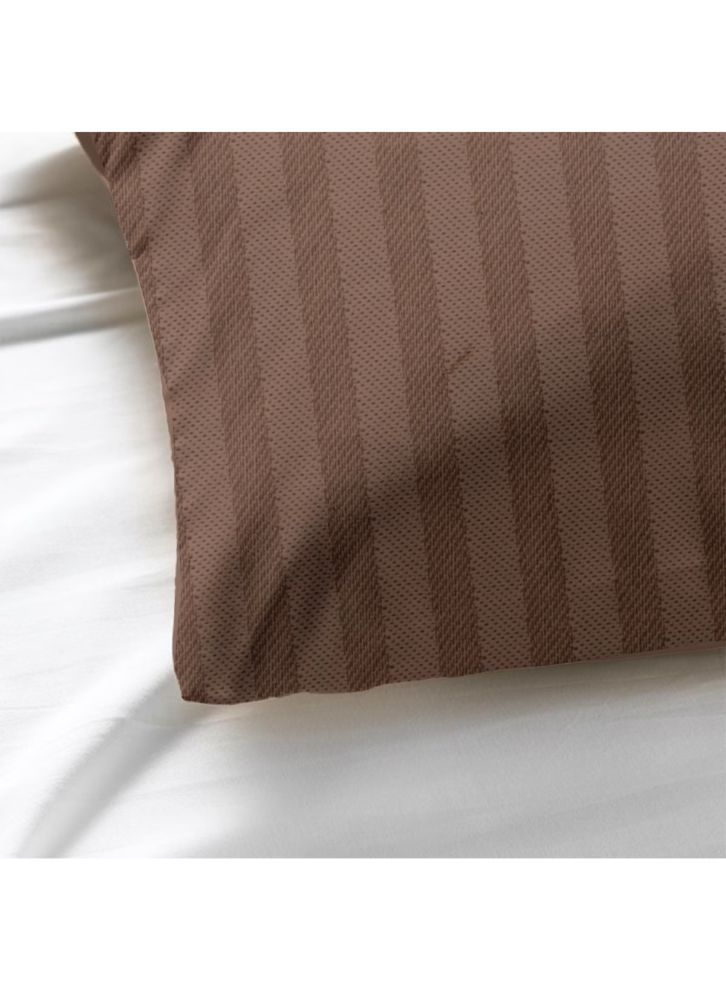 BYFT غطاء لحاف بحجم كوين (بني داكن) مع شريط ساتان 1 سم (225 × 245 + 30 سم - مجموعة من قطعة واحدة) 100% قطن، ناعم وفاخر بجودة فندقية - 300 TC - Image 5