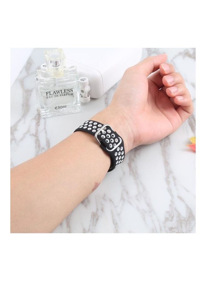 نيبمينينت سوار بديل بإبزيم معدني لساعة أبل ووتش سيريز 7 مقاس 41 مم/6 SE و5 و4 40 مم/3 و2 و1 38 مم أسود/ أبيض - Image 5