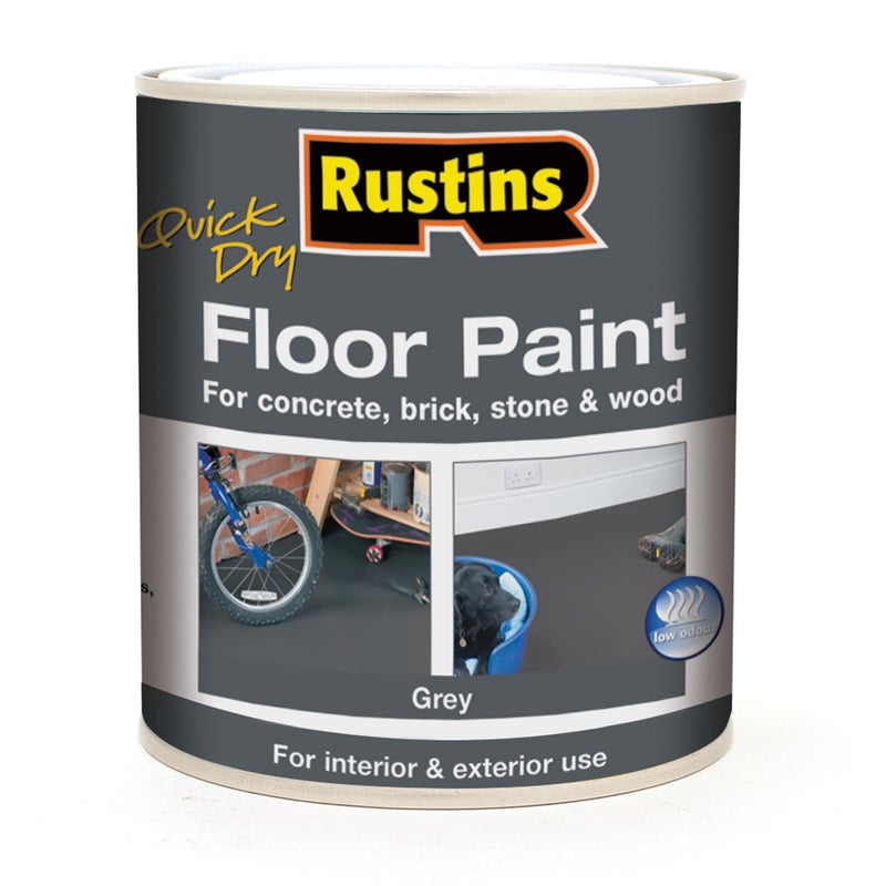 RUSTINS Quick Dry Floor Paint Grey 1 Litre - Image 1