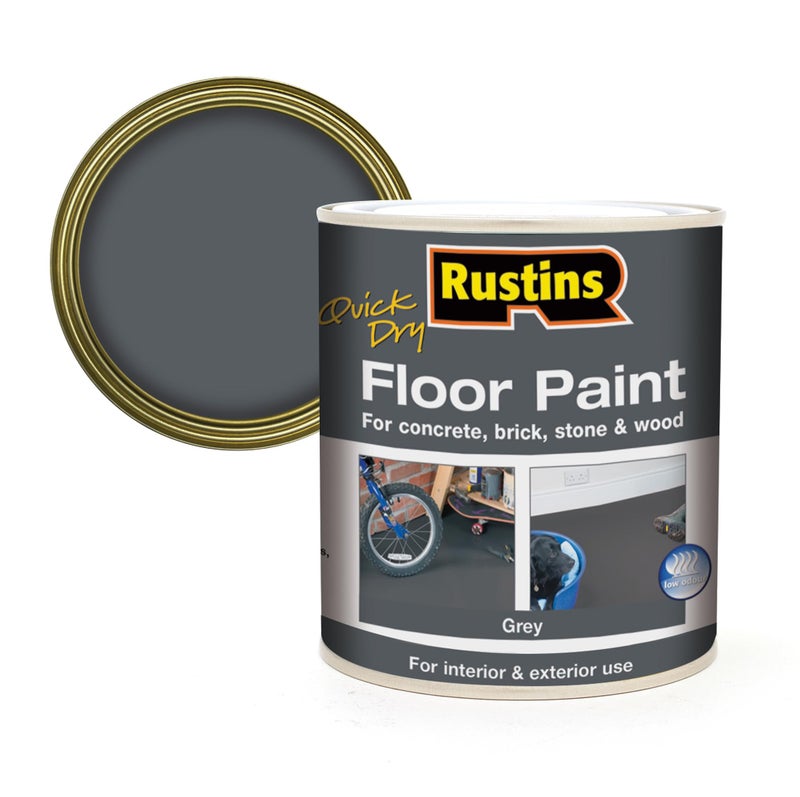 RUSTINS Quick Dry Floor Paint Grey 1 Litre - Image 2