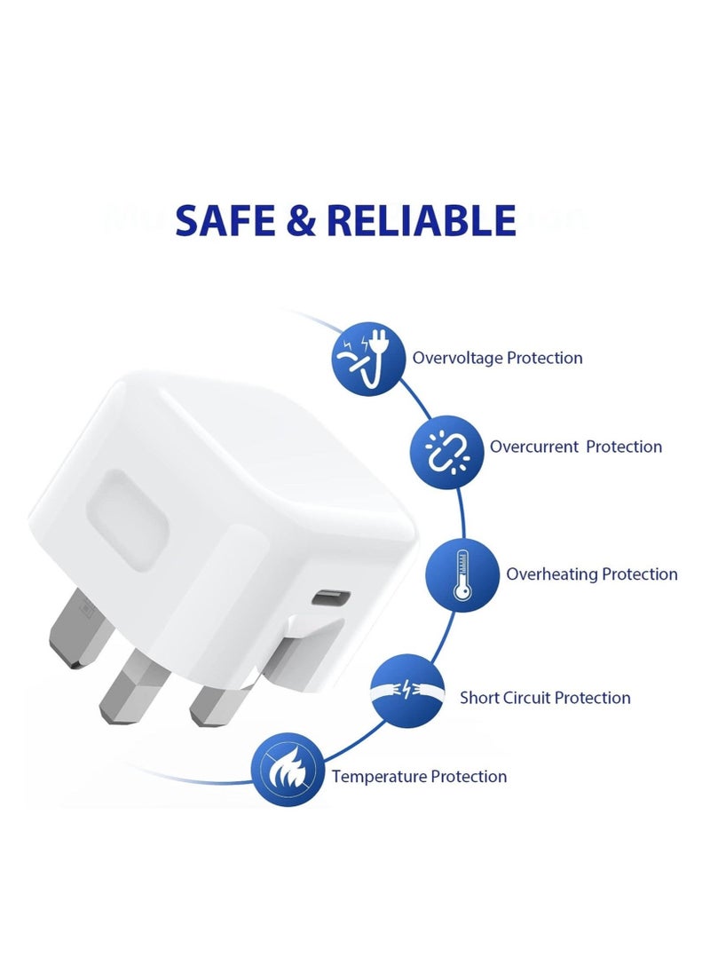 شاحن Apple 20W USB-C لسلسلة iPhone 13 و iPad Pro - أبيض - Image 2