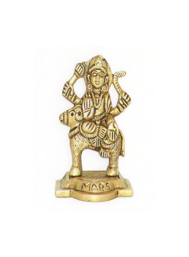 ARKAM Brass Mangal Murti/Planet Mars Statue/Navgrah Idol - Antique Brass Idol for Home/Temple/Office (Height: 7 cm, Weight:200 GMS) - Image 1