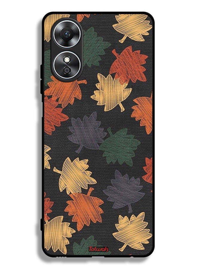 Tolwak Oppo A17 Protective Case Cover Autumn Leaves Art - Image 2