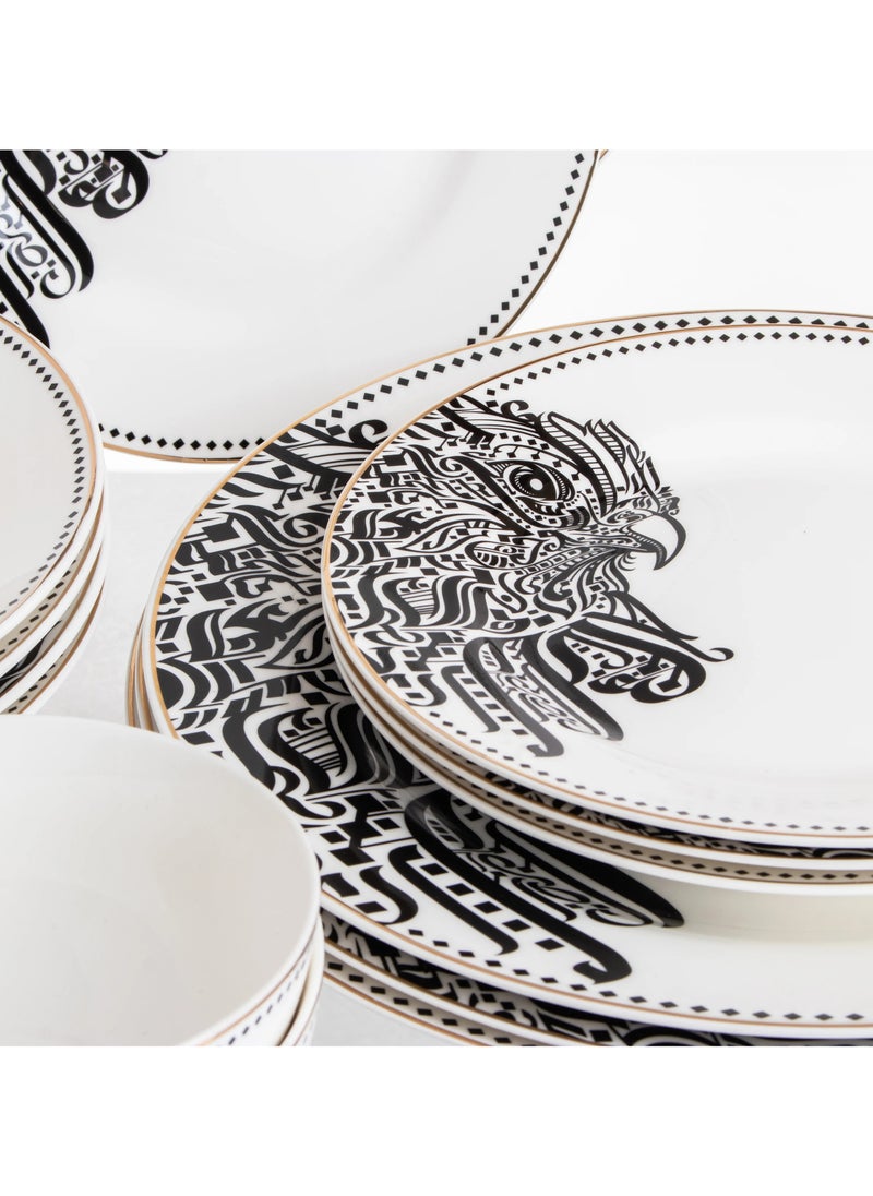 Hic 29 piece porcelain dinner set black and gold design  - Image 3