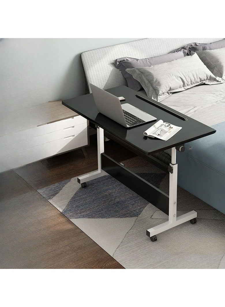 DubaiGallery Mobile Bedside Laptop Desk, Lifted Height Adjustable Home Office Computer Desk with 4 Wheels. Foldable Multifunctional Side Table for Sofa, Bedroom, Living Room, Office, Hospital Bed  - Image 3