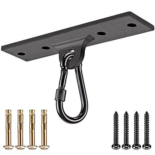 Dolibest Dolibest Heavy Bag HangerWall Ceiling Mount Hook with a Carabiner for Suspension Trainer Body Weight Strength Training Systems Aerial Yoga Swing  Hammock Resistance Band 600LB Capacity 